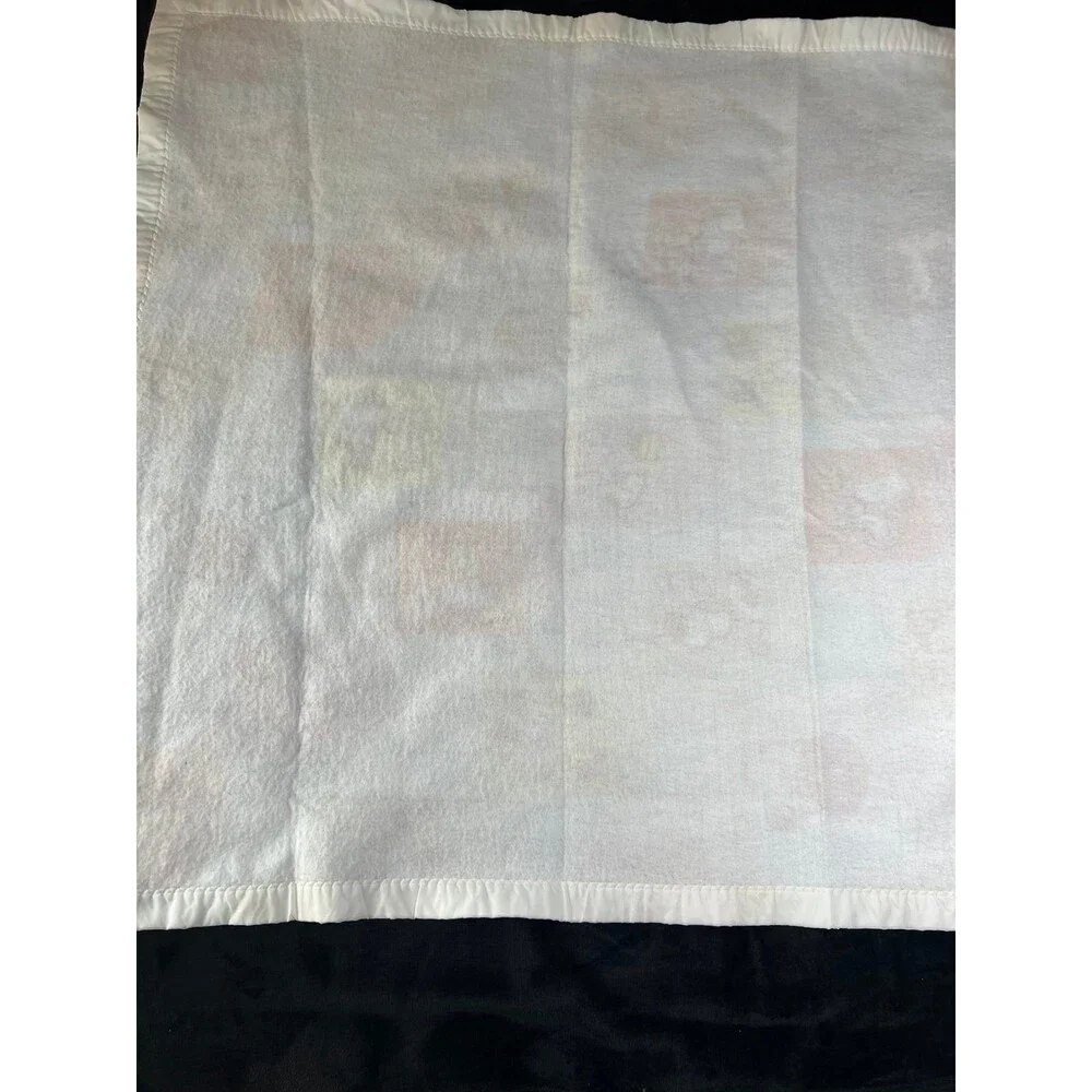 VTG Chatham Peanuts Snoopy Baby Blanket Fleece Crib Quilt ABCs Patchwork 40x40